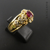 18ct Gold, Ruby and Diamond Ring.