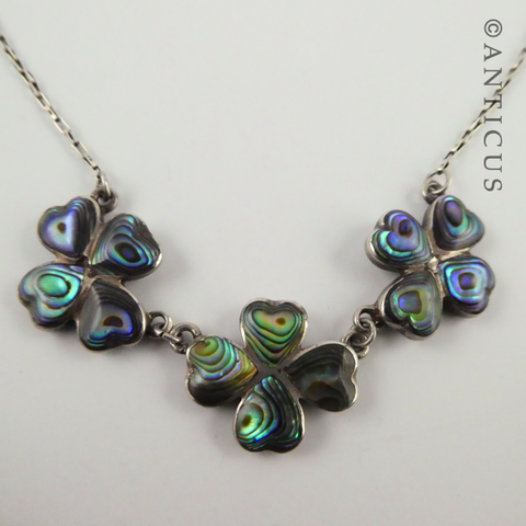 Vintage Paua and Silver Necklace.