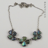 Vintage Paua and Silver Necklace.