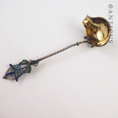 Early 1900s Silver and Enamel Small Ladle.