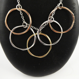 Multi Circle Rings Pendant Necklace.