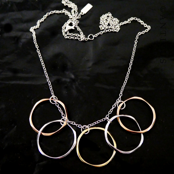 Multi Circle Rings Pendant Necklace.
