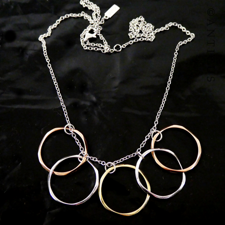 Multi Circle Rings Pendant Necklace.