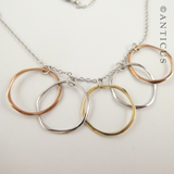 Multi Circle Rings Pendant Necklace.