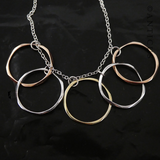 Multi Circle Rings Pendant Necklace.
