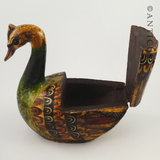 Carved and Painted Wooden Duck Box.