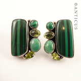 Amy Kahn Russell Malachite and Peridot Earrings.