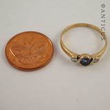 Gold and Iolite Ring with Diamonds.