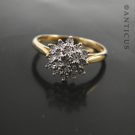 Gold and Diamond Cluster Ring.