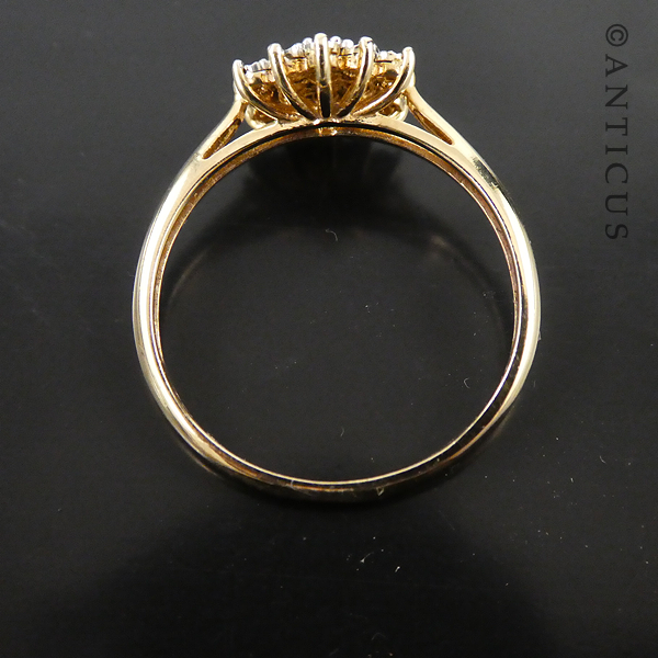 Gold and Diamond Cluster Ring.