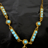 Pink and Turquoise 1930s Pendant Necklace.