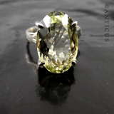 Sterling Silver and Green Amethyst Ring.