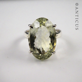 Sterling Silver and Green Amethyst Ring.