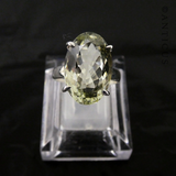 Sterling Silver and Green Amethyst Ring.