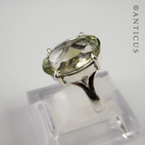 Sterling Silver and Green Amethyst Ring.