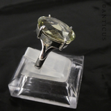 Sterling Silver and Green Amethyst Ring.