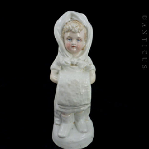 Victorian Figurine, Young Girl in Winter.