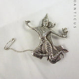 Sterling Silver Siamese Dancer Brooch.