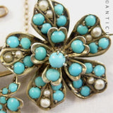 19th Century Brooch, Turquoise and Pearl.