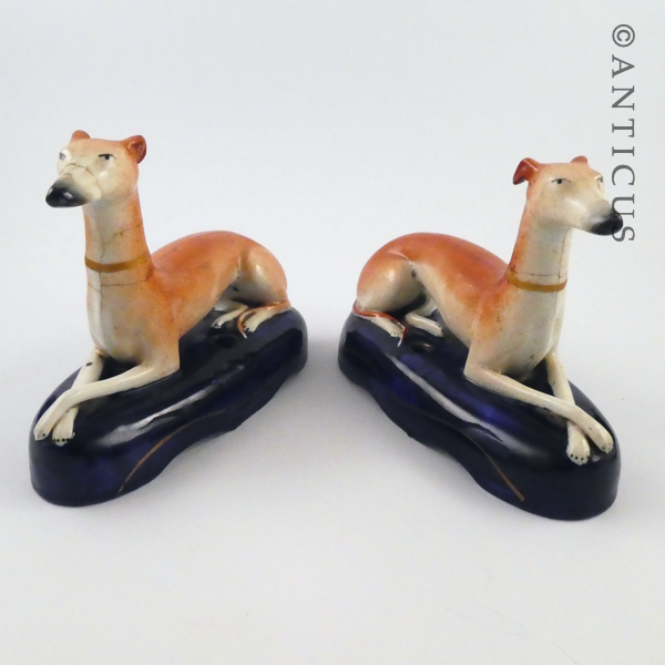 Pair of Staffordshire Dogs, Quill Holders.