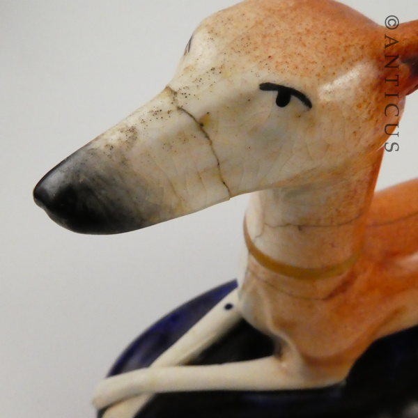 Pair of Staffordshire Dogs, Quill Holders.