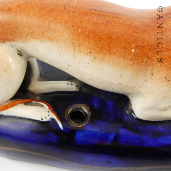 Pair of Staffordshire Dogs, Quill Holders.