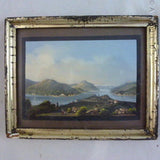 Italian Miniature Gouache Painting, Riverscape.