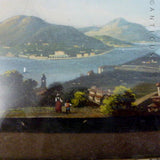 Italian Miniature Gouache Painting, Riverscape.