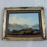 Italian Miniature Gouache Painting, Riverscape.