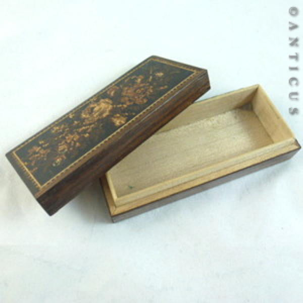 Small Tunbridge Ware Box, Inlaid with Roses.