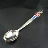 Boxed Danish Silver Plate and Enamel Guardsman Spoons.