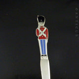 Boxed Danish Silver Plate and Enamel Guardsman Spoons.