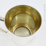 Sterling Silver Mug, Glass Bottom for the Queen's Shilling.