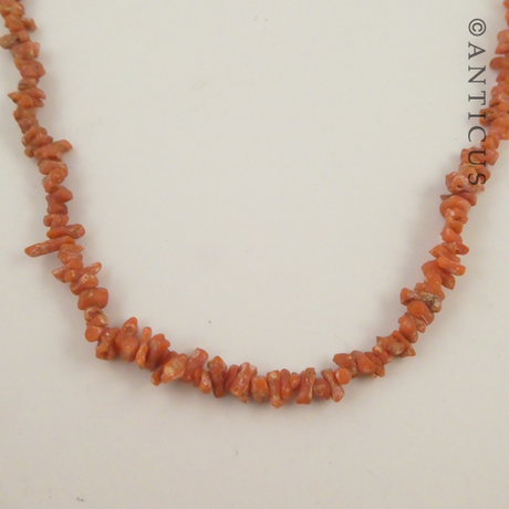 Antique Coral Twig Necklace.
