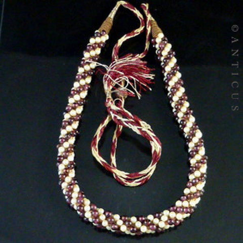 Vintage Indian Garnet and Faux Pearl Necklace.