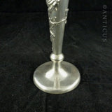 Chinese Export Silver Bud Vase, Birds Decoration.