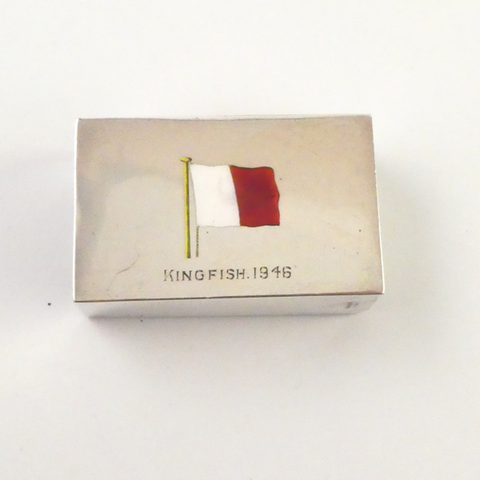 Sterling Silver & Enamel Shipping Matchbox Cover.