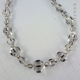 Art Deco Necklace, Crystal and Black Highlight Beads.
