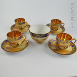 Set of 4 Camel China Cups, Saucers, Sugar, Signed.