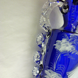 Victorian Blue Glass Mary Gregory Vase.