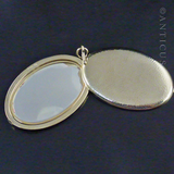 Gold Vermeil Large Locket, Mirror Interior.