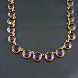 Victorian Paste Amethyst and Gilt Metal Necklace.