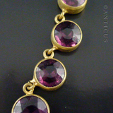 Victorian Paste Amethyst and Gilt Metal Necklace.