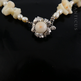 White Coral, Pearl and White Gold Necklace.