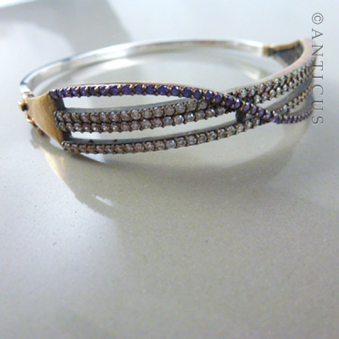 Silver, Silver Gilt & Glittering Stones Bracelet.