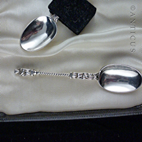 Set of 6 Victorian Silver Apostle Spoons, 1868.