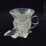 Pair of Glass Thistle and Silver Plate Salt Cellars.