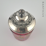 Cranberry Glass Victorian-period Lidded Jar.