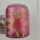 Cranberry Glass Victorian-period Lidded Jar.