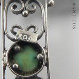 Silver Vintage Filigree Cross Pendant with Turquoises.